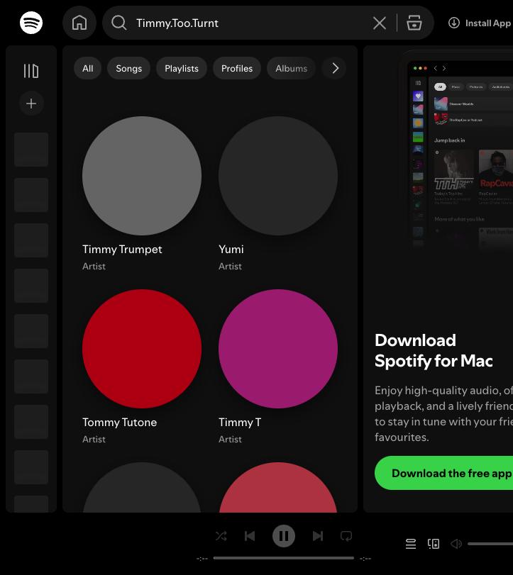 Spotify search returning other artists